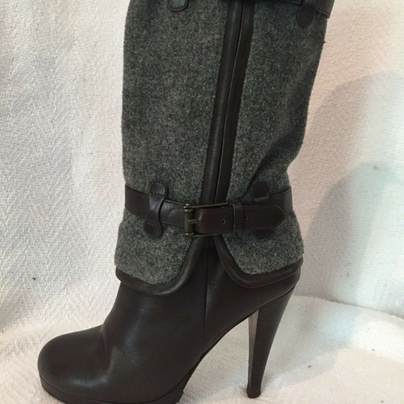 Cole Haan Kennedy Wool Felt High Heel Boots 5 B - Picture 3 of 8